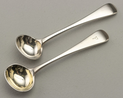 Hallmarking Interest - Victorian Silver Salt Spoons (2) with War Department Broad Arrow